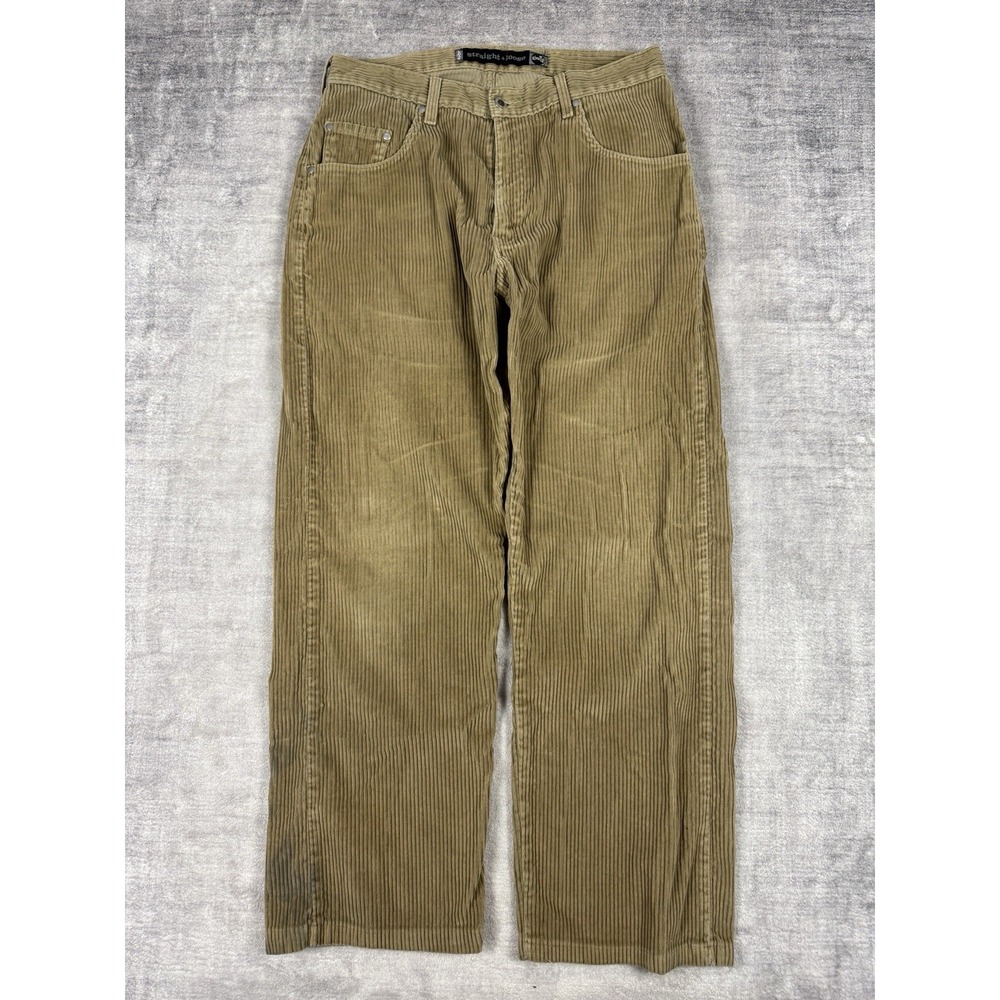 Levis Jeans Mens 34x32 Beige Silvertab Vtg Y2K Loose Straight Corduroy Skater